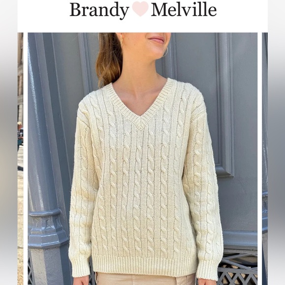 NAVY AND GREY BRANDY MELVILLE CARDIGAN - Picture 1 of 4